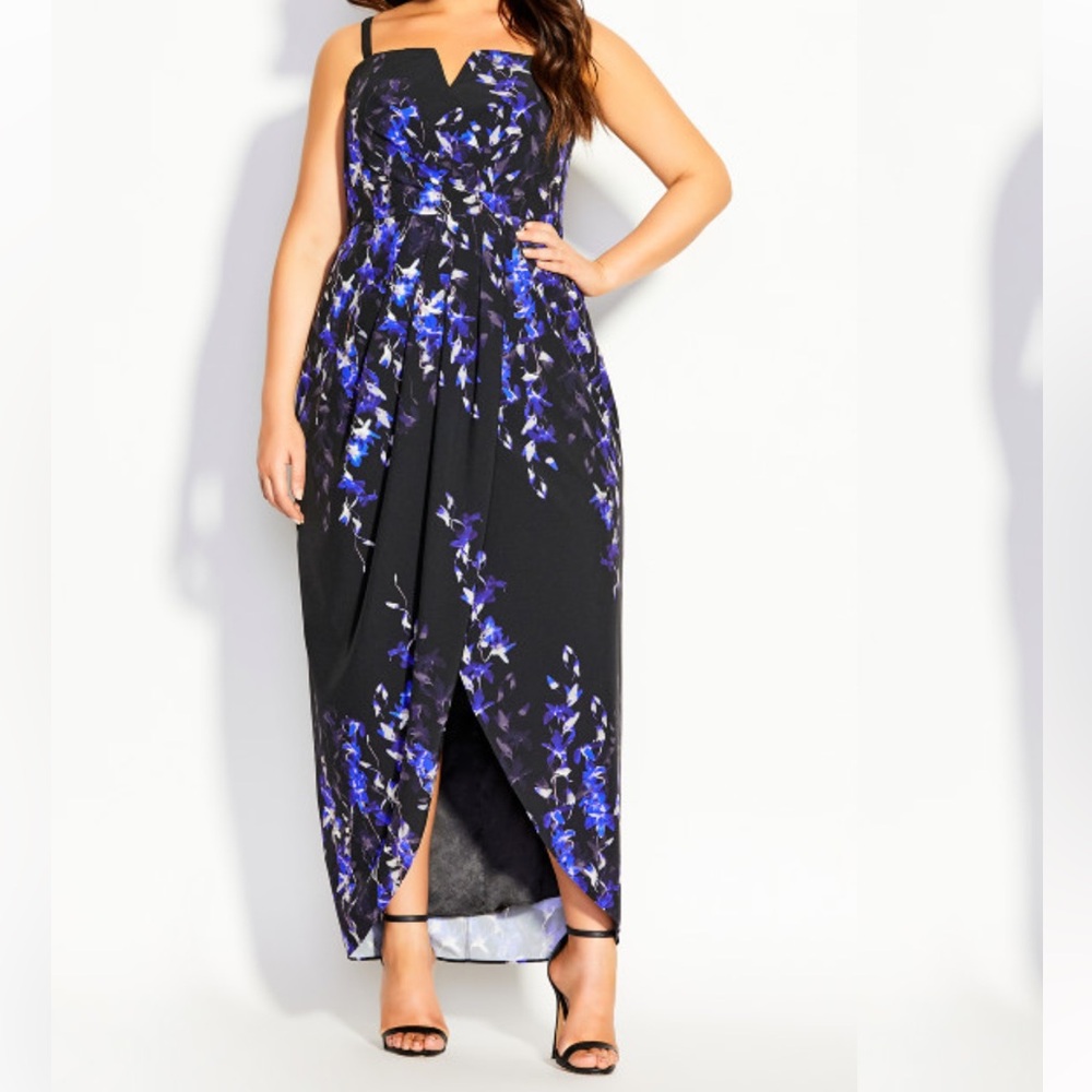 City Chic women’s plus size maxi dress Electric orchid NEW